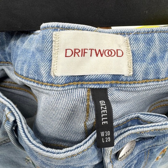 Driftwood Gizelle Floral Embroidered Slim Straight Jeans Light Wash Blue Size 30 - Picture 5 of 8